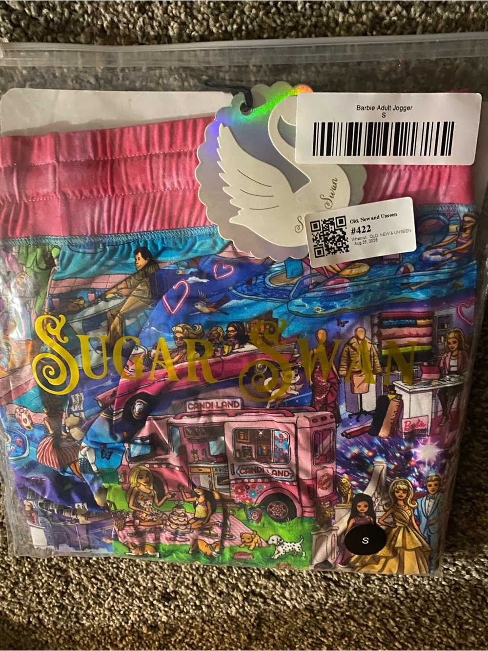 Sugar Swan Barbie bamboo joggers Small NWT